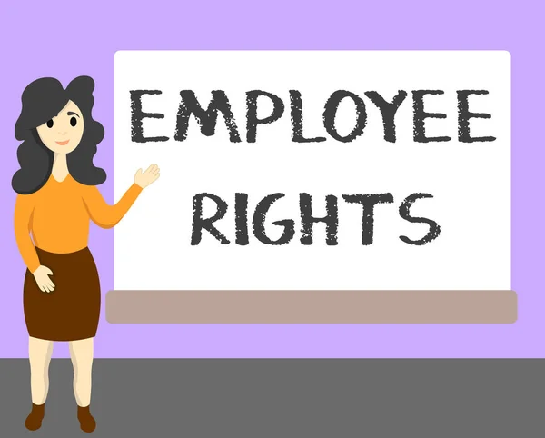 Slovo psaní textu Práva zaměstnanců. Obchodní koncepce pro všechny zaměstnance mají základní práva na svém pracovišti — Stock fotografie
