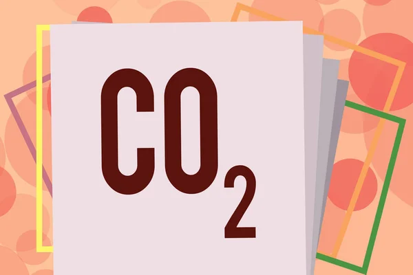 Κείμενο πινακίδα που δείχνει το Co2. Εννοιολογική φωτογραφία άκαυστων αερίων που συμβάλλουν στο φαινόμενο του θερμοκηπίου — Φωτογραφία Αρχείου