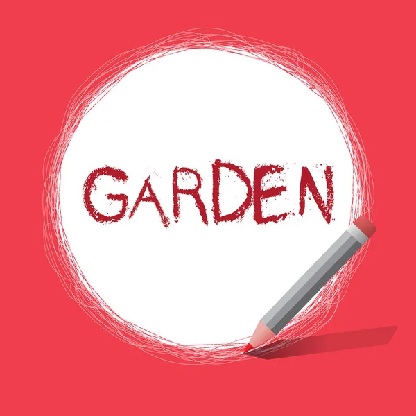 Signo de texto que muestra Garden. Pieza de foto conceptual tierra casa contigua utilizada para el cultivo de flores o verduras — Foto de Stock