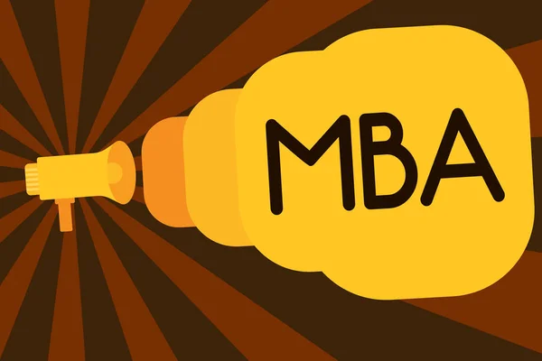Text tecken visar Mba. Konceptuella foto avancerad examen i affärsområden såsom administration och marknadsföring — Stockfoto