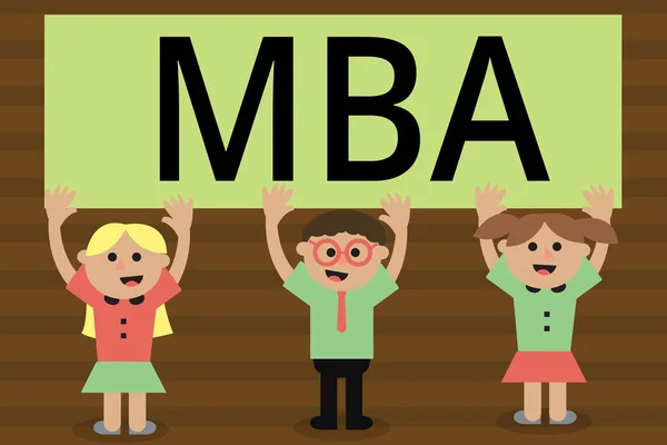 手写文字写作 Mba。概念意义, 管理和营销等商业领域的高级学位 — 图库照片