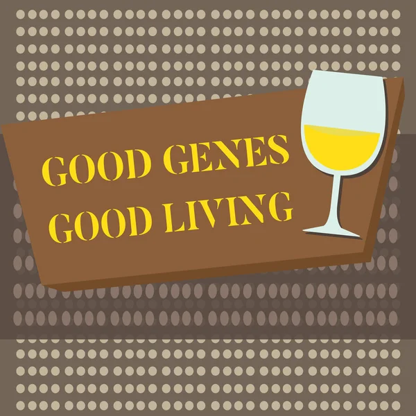 Εννοιολογική χέρι γραφή δείχνει καλό γονίδια καλή διαβίωση. Κληρονομική γενετική αποτελέσματα των επιχειρήσεων φωτογραφία κείμενο στη μακροζωία υγιή ζωή — Φωτογραφία Αρχείου