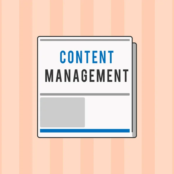 Tekstbord met Content Management. Conceptuele foto Proces dat verzamelt beheren en publiceren van informatie — Stockfoto