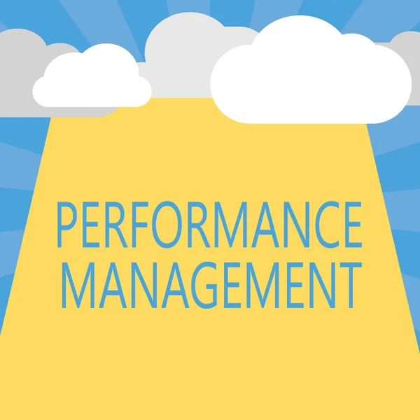 Nota di scrittura che mostra Performance Management. Business photo showcase Migliorare l'efficacia complessiva dei dipendenti Contributo — Foto Stock