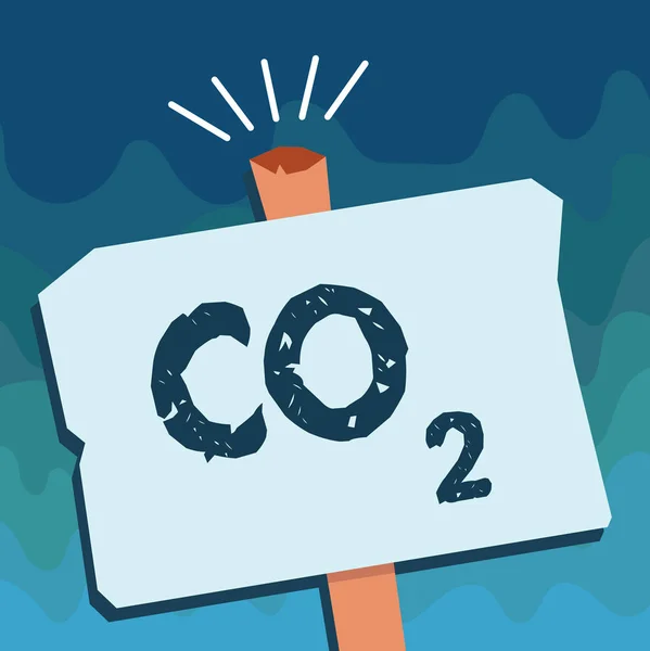 手書きテキスト Co2。概念意味不燃温室効果ガス地球温暖化に貢献します。 — ストック写真