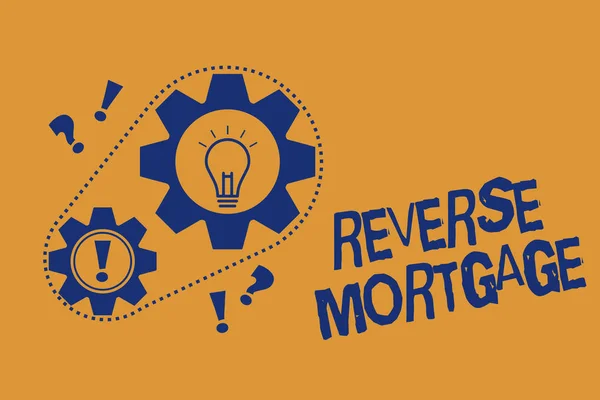 Word writing text Reverse Mortgage. Geschäftskonzept zur Rückgabe von Krediten für Senioren ab 60 Jahren — Stockfoto