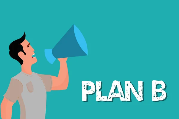 Conceptual hand writing showing Plan B. Business photo text ones Backup plan or strategy detailed proposal for doing something — Stock Photo, Image