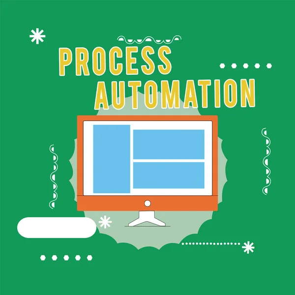 Escritura manual conceptual que muestra la automatización de procesos. Texto de la foto de negocios Transformación Robótica simplificada Para evitar la redundancia — Foto de Stock