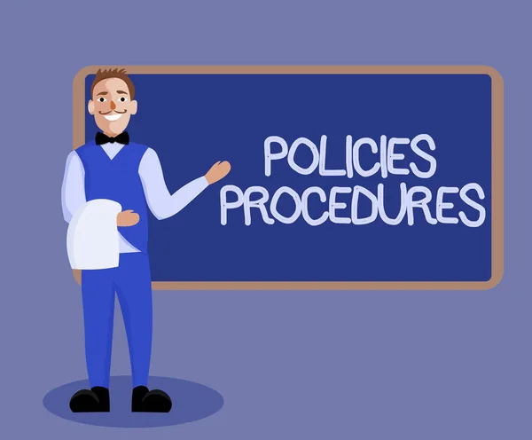 Word writing text Policies Procedures. Business concept for Influence Major Decisions and Actions Rules Guidelines