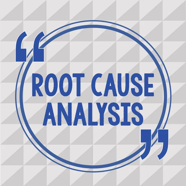 Text sign showing Root Cause Analysis. Conceptual photo Method of Problem Solving Identify Fault or Problem