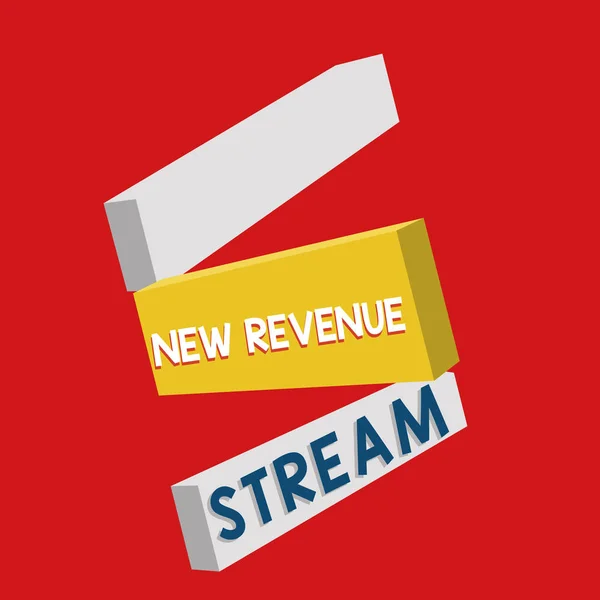 Nota de escritura que muestra New Revenue Stream. Foto de negocios mostrando Fuente adicional mejorada de ingresos Enfoque mejorado — Foto de Stock