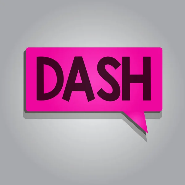 Tekst teken weergegeven: Dash. Conceptuele foto eerste digitale valuta digitale Cash gedecentraliseerde blockchain bestuur — Stockfoto