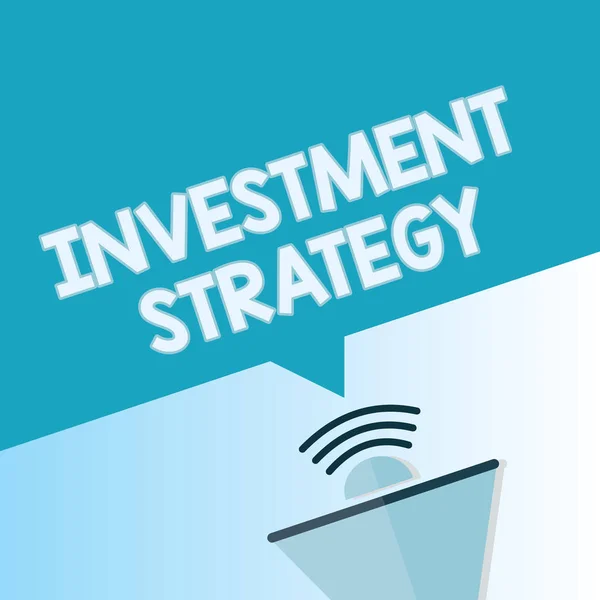 Wortlaut Text Investment Strategy. Geschäftskonzept für eine Reihe von Regeln Verfahren Verhalten ein Leitfaden für einen Investor — Stockfoto