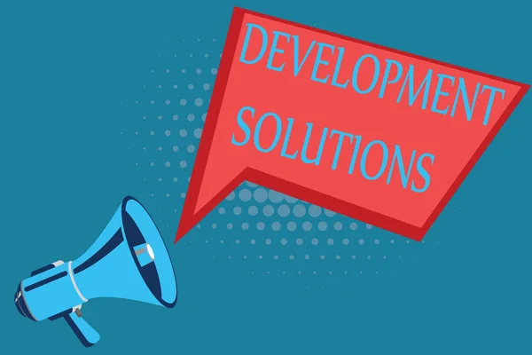 Slovo psaní textu Development Solutions. Obchodní koncepce pro efektivní plánování na základě potřeb společnosti — Stock fotografie