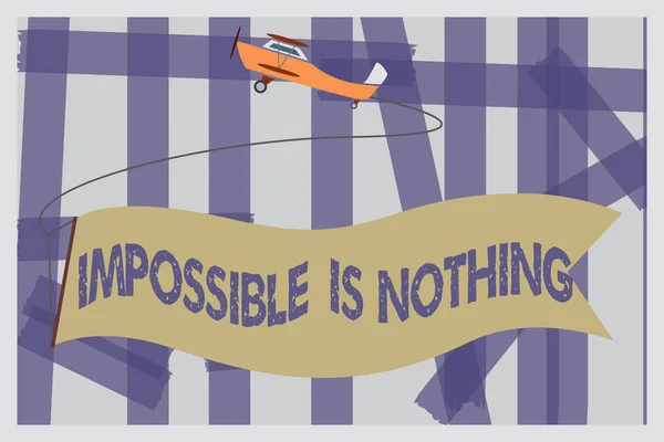 Escrever uma nota mostrando Impossible Is Nothing. Foto de negócios mostrando qualquer coisa é possível Acredite no Reino de Possibilidade — Fotografia de Stock
