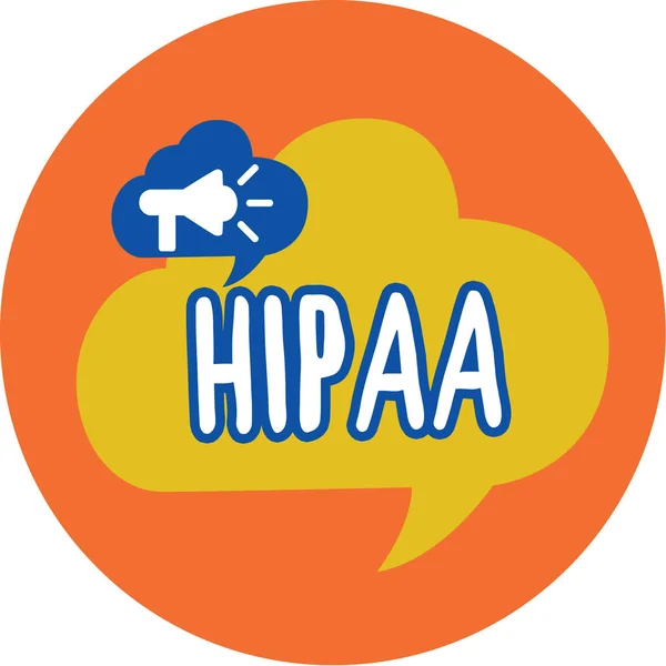Escritura manual conceptual que muestra Hipaa. Texto de la foto del negocio Acrónimo significa Responsabilidad de la Portabilidad del Seguro de Salud — Foto de Stock