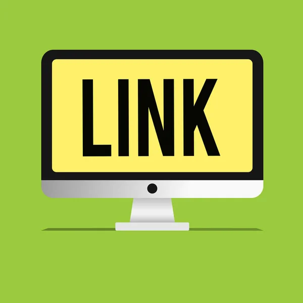 Sinal de texto mostrando Link. Foto conceitual Loop em uma cadeia Rede de rotas entre páginas da web Conexão — Fotografia de Stock