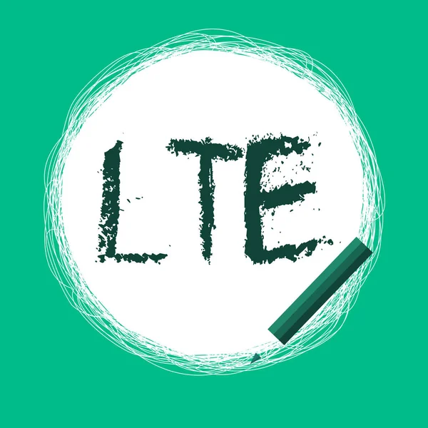 Word pisanie tekstu Lte. Koncepcja biznesowa dla 4g łączności ruchomej standardowych poprawa bezprzewodowych usług szerokopasmowych prędkości — Zdjęcie stockowe