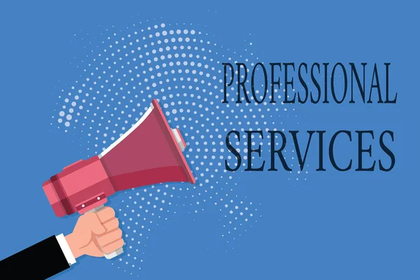 Word writing text Professional Services. Business concept for offer Knowledge based help some require Licensed — Stock Photo, Image