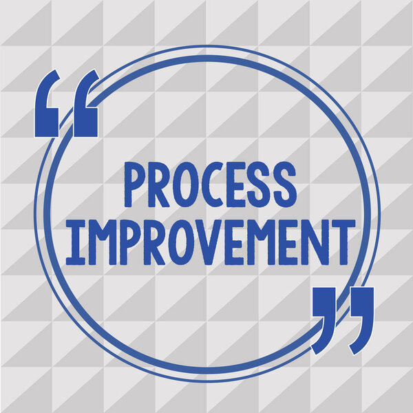 Text sign showing Process Improvement. Conceptual photo Optimization Meet New Quotas Standard of Quality
