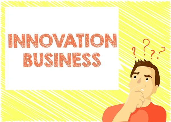 Tekst pisania słów Innowacja Biznes. Koncepcja biznesowa wprowadzenia nowych pomysłów Usługi metodologiczne przepływów pracy — Zdjęcie stockowe