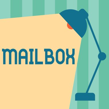 Word posta kutusuna metin yazma. İş kavramı kutu için bilgisayar dosyası e-posta ayarlarını posta teslim edildiği yazı üzerine monte edilmiş