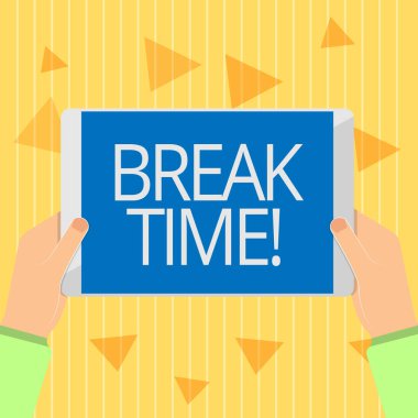 El yazısı metin Break zaman. İşsiz gevşeme tatil dinlenme Tatil dönemi anlam kavramı
