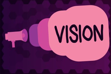 Vizyon gösterilen Not yazma. Gelecek için bkz: amaç ilham planlama edememek vitrine iş fotoğraf