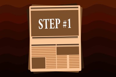 El yazısı metin adım 1. Planlanan strateji başlatma başlangıç yapmak ilerleme başlangıcı anlam kavramı