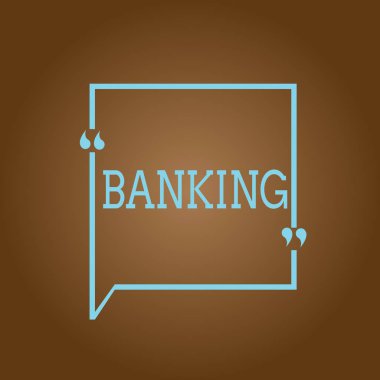 Kavramsal el bankacılık gösterilen yazma. İş fotoğraf iş vitrine yürütülen veya Finans banka tarafından sunulan hizmetler ile ilgili