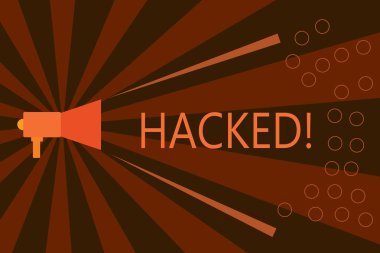 Hacked yazma el yazısı metin. Sistem veya bilgisayar siber suç verileri yetkisiz erişim anlam kavramı
