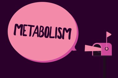 Metabolizma gösterilen Not yazma. İş fotoğraf vitrine kimyasal enerji gıda üretmek için gövdesini işler