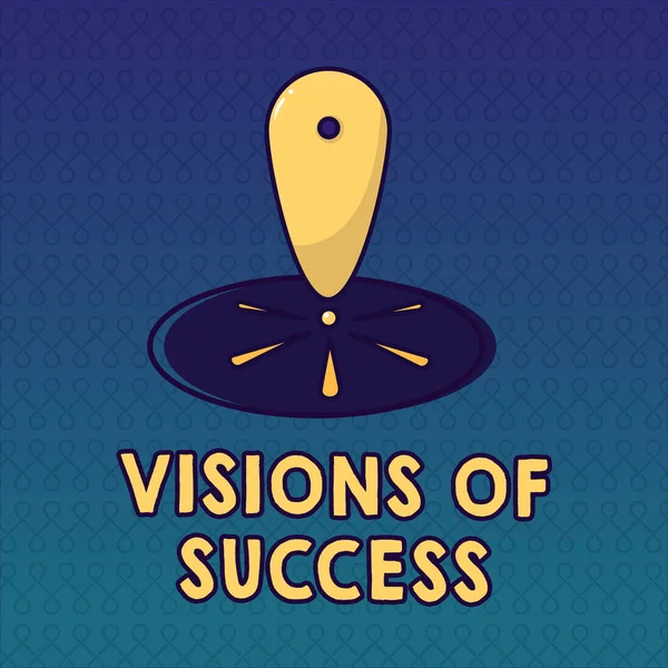 Teks tulisan tangan Visions Of Success. Konsep yang berarti Hasil akhir yang jelas dari Rencana Perspektif Tujuan — Stok Foto