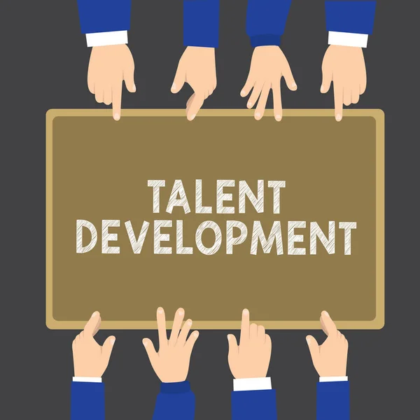Writing note showing Talent Development. Business photo showcasing Building Skills Abilities Improving Potential Leader — Stock Photo, Image