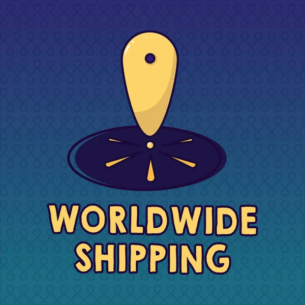 Tekst pisma Worldwide Shipping. Koncepcja oznaczająca dostawę towarów drogą morską przesyłki międzynarodowej — Zdjęcie stockowe