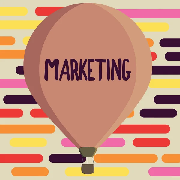 Signo de texto que muestra Marketing. Acción fotográfica conceptual o negocio de promoción y venta de servicios de productos — Foto de Stock