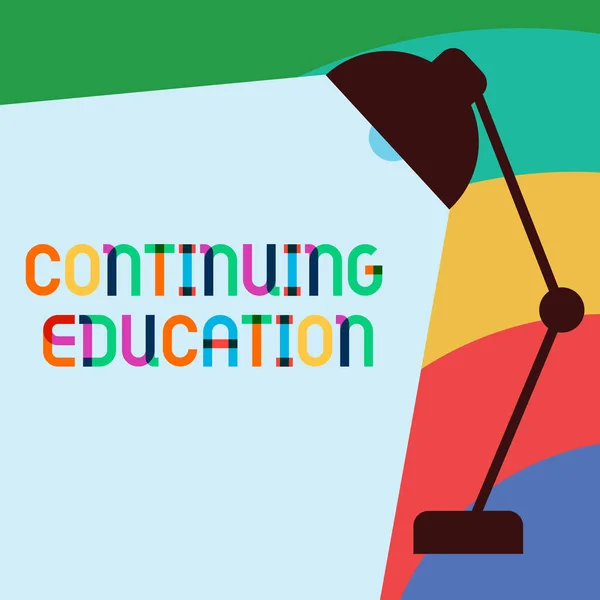 Text sign showing Continuing Education. Conceptual photo Continued Learning Activity professionals engage in — Stock Photo, Image