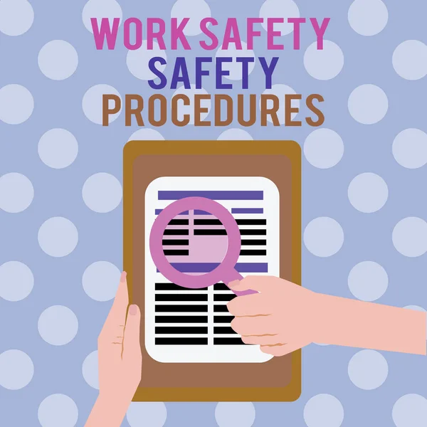 Text sign showing Work Safety Safety Procedures. Conceptual photo methods to minimize Risk and Accidents — Stock Photo, Image