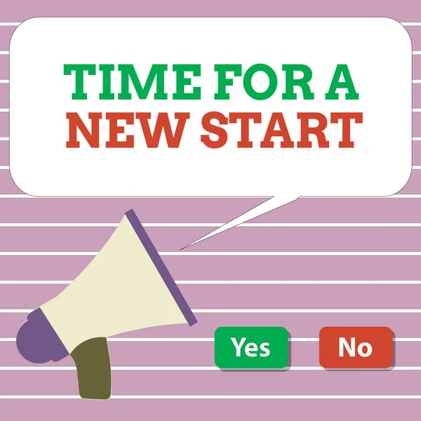 Handgeschreven tekst tijd voor een nieuwe Start. Concept, wat betekent dat het vertrouwen van de magie van begin opnieuw opnieuw Rebirth — Stockfoto