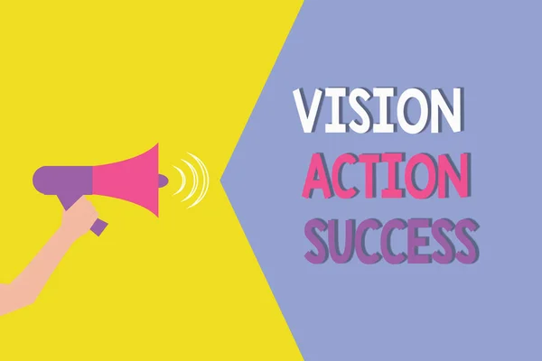 Escritura manual conceptual que muestra el éxito de la acción de la meta de visión. Foto de negocios mostrando Proceso de Planificación Estratégica Actúa tus sueños — Foto de Stock