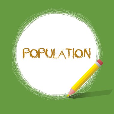 El yazısı metin popülasyon. Belirli bir yerde insanlar yoğunluğu tüm sakinleri anlam kavramı