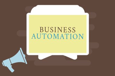 Business Automation 'ı gösteren bir not yazıyorum. Dijital Dönüşüm için iş fotoğrafı sergisi Basitlik İçin Aerodinamik