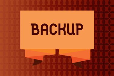 Yedekleme yazma el yazısı metin. Orijinal kaybolması veya zarar görmesi durumunda yapılan dosyasının verilerinin kopyasını anlam kavramı destek