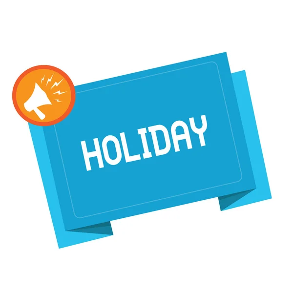 Holiday gösterilen metin işareti. Kavramsal fotoğraf genişletilmiş süre eğlence rekreasyon tatil kutlama günleri — Stok fotoğraf
