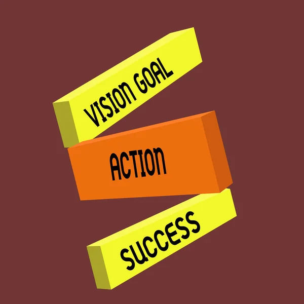 Conceptual hand writing showing Vision Goal Action Success. Business photo text Strategic Planning Process Act your Dreams — Stock Photo, Image