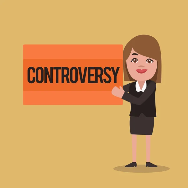 Text sign showing Controversy. Conceptual photo Disagreement or Argument about something important to showing — Stock Photo, Image