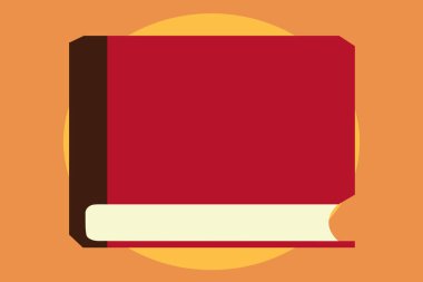 Düz tasarım iş vektör illüstrasyon kavramı boş kopya metin esp için şablon kalın kapalı dikdörtgen Hardbound kitap yalan onun yan boş kapak üzerinde promosyon malzeme sahte Web afiş