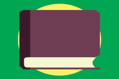 Kalın kapalı dikdörtgen Hardbound kitap yalan onun yan boş kapak üzerinde reklam için tasarım iş vektör çizim boş şablon esp izole Minimalist grafik düzeni şablonu düz