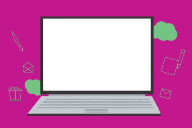 Düz tasarım iş vektör illüstrasyon kavramı. İş reklam Web sitesi ve promosyon afiş için. boş sosyal medya için kendi metin alanı metni kopyalayın. ESP izole şablon sanat.