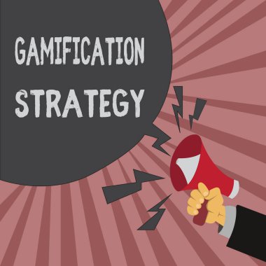 Gamification Strategy 'yi gösteren kavramsal el yazısı. Motivasyon Entegre Oyun Mekanikleri için iş fotoğrafı gösterimi kullanım ödülleri